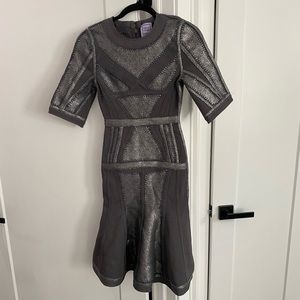 Herve Leger silver dress